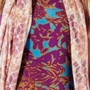 CAbi Purple and Blue Floral Top